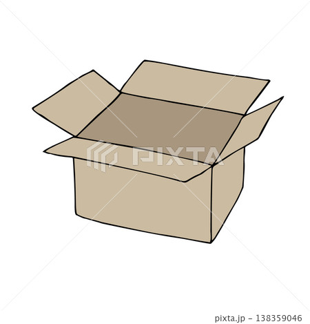 Vector hand drawn sketch doodle colored box 138359046