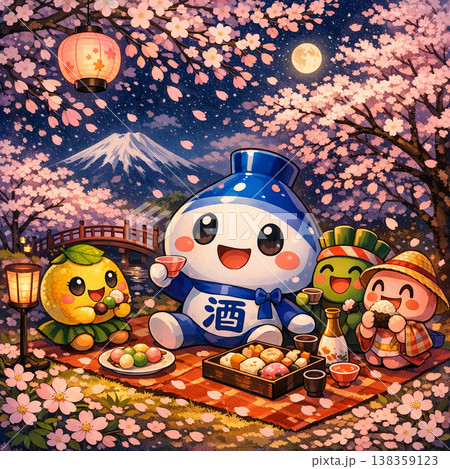 チョーシーと仲間達の夜桜見物(妖精たちの花の宴) チョーシーと仲間達の夜桜見物(妖精たちの花の宴) 138359123