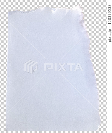 Torn paper piece with realistic textured ripped edges. Torn scrap of cardboard or paper. Piece of notebook sheet. 138359538