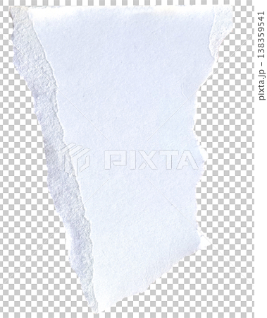 Torn paper piece with realistic textured ripped edges. Torn scrap of cardboard or paper. Piece of notebook sheet. 138359541