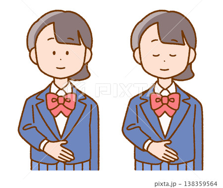 お腹に手を当てる女子高校生|生理・健康・保健 お腹に手を当てる女子高校生|生理・健康・保健 138359564