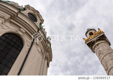 Karlskirche baroque church in Karlsplatz square in Vienna, Austria Karlskirche baroque church in Karlsplatz square in Vienna, Austria 138360517
