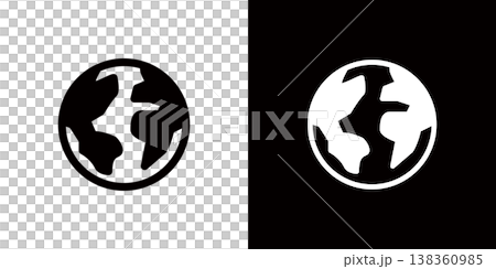 Earth and globe icons, simple Earth logo 138360985