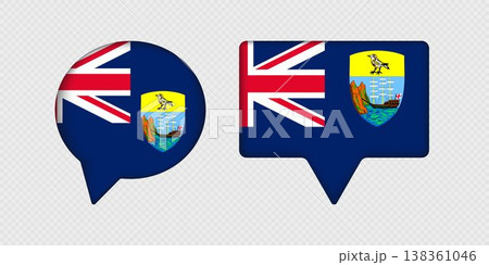 Flag of Saint Helena in speech bubble. Flag of Saint Helena in speech bubble. 138361046