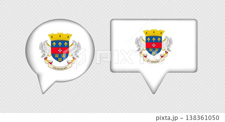 Flag of Saint Barthelemy in speech bubble. 138361050