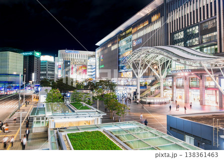 福岡 夜の博多駅博多口 福岡 夜の博多駅博多口 138361463