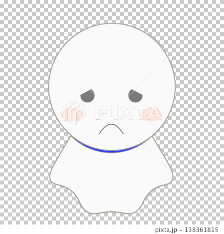 一幅表情擔憂的晴天娃娃插圖 138361815