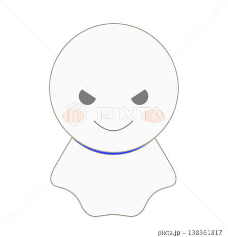 どや顔のてるてるぼうずのイラスト素材 どや顔のてるてるぼうずのイラスト素材 138361817