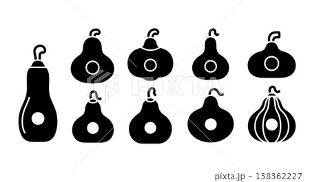 Black Solid Gourd Birdhouse and Container Craft Silhouettes Black Solid Gourd Birdhouse and Container Craft Silhouettes 138362227