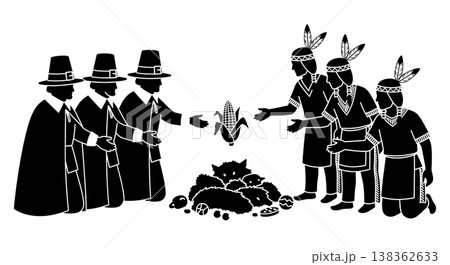 Black Solid Historical Trade Silhouettes Set of Six on White Background 138362633