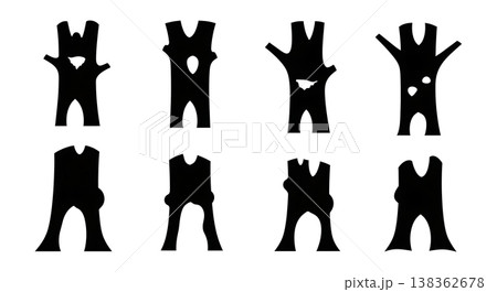 Black Solid Hollow Oak Tree Silhouettes Set of Six Black Solid Hollow Oak Tree Silhouettes Set of Six 138362678