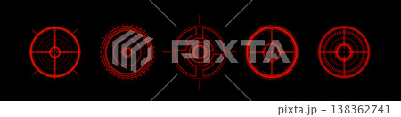 Futuristic HUD target interface, circular radar Futuristic HUD target interface, circular radar 138362741