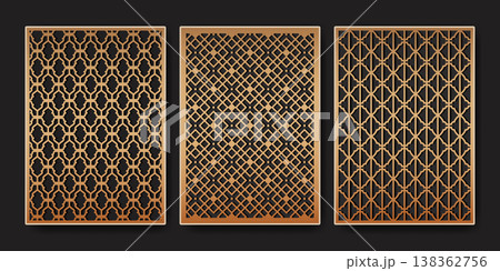 Modern decorative wall art with fretwork elements Modern decorative wall art with fretwork elements 138362756