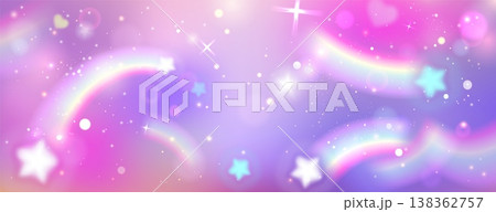 Cute unicorn background with rainbow sky Cute unicorn background with rainbow sky 138362757