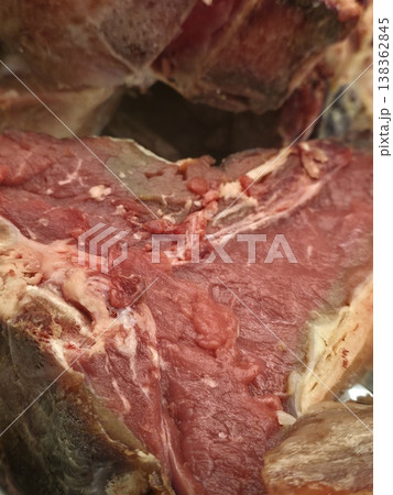 Fiorentina steak beefsteak detail in florence restaurant 138362845