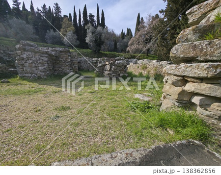Fiesole Etruscan and roman ruins near Florence Italy 138362856