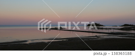 Stunning blue horizon line over Lake Vanern at sunset, Sweden. Stunning blue horizon line over Lake Vanern at sunset, Sweden. 138363188