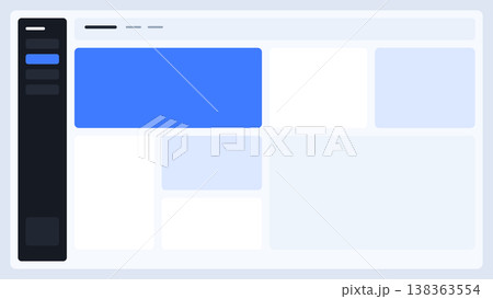 Modern dashboard interface layout with dark sidebar and blue highlight cards clean minimal UI template composition for web applications design Modern dashboard interface layout with dark sidebar and blue highlight cards clean minimal UI template composition for web applications design 138363554