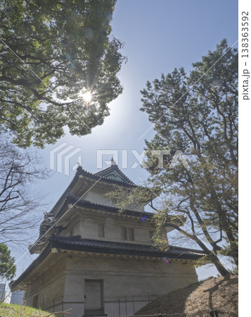 江戸城本丸遺構、富士見櫓と都会のパノラマ 江戸城本丸遺構、富士見櫓と都会のパノラマ 138363592