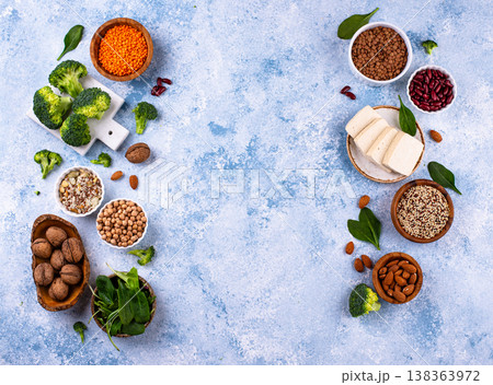 Asortment of plant based vegan protein products Asortment of plant based vegan protein products 138363972