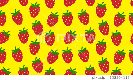 strawberry cartoon seamless pattern on yellow background strawberry cartoon seamless pattern on yellow background 138364115