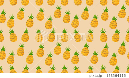 pineapple cartoon seamless pattern on yellow background pineapple cartoon seamless pattern on yellow background 138364116