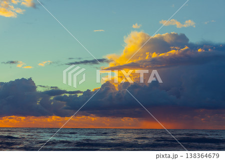Beatiful sunset with clouds over the Baltic sea Beatiful sunset with clouds over the Baltic sea 138364679