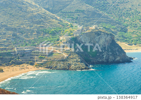 Greek coastline on Peloponnese, Mani Peninsula 138364917
