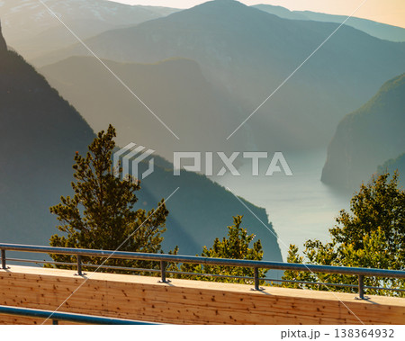 Fjord view from Stegastein viewpoint Norway 138364932