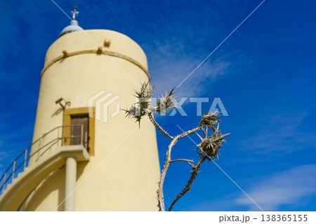 Carbonera lighthouse, Punta Mala, La Alcaidesa, Spain. Carbonera lighthouse, Punta Mala, La Alcaidesa, Spain. 138365155