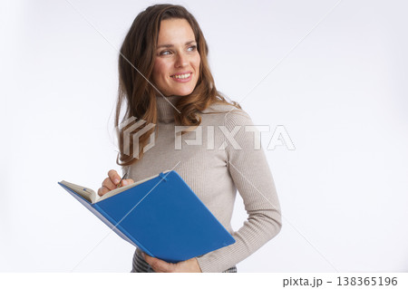 Contented Business Professional with Notes 138365196