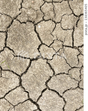 Dry and cracked ground due to lack of rain or irrigation Dry and cracked ground due to lack of rain or irrigation 138365405