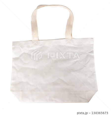 White cloth bag isolated on white background White cloth bag isolated on white background 138365673