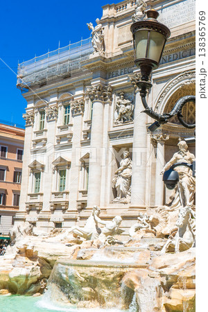 Trevi Fountain detail Italy Rome street old architecture Trevi Fountain detail Italy Rome street old architecture 138365769