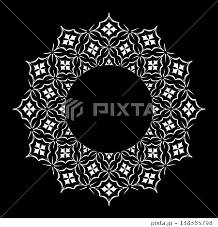 Radial Circle Pattern for Decorative Round Frame on Black Background. Radial Circle Pattern for Decorative Round Frame on Black Background. 138365798
