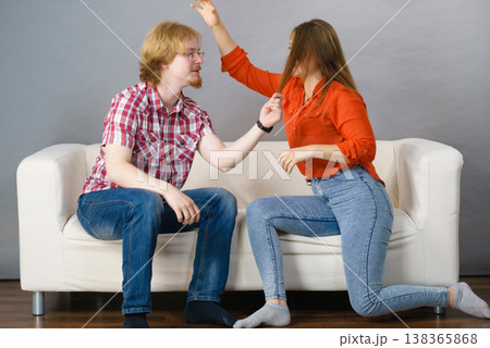 Brother and sister having fight 138365868