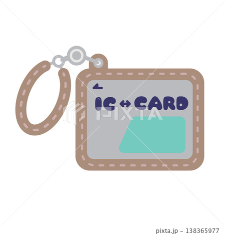 パスケースに入った交通系ICカードのイラスト 138365977