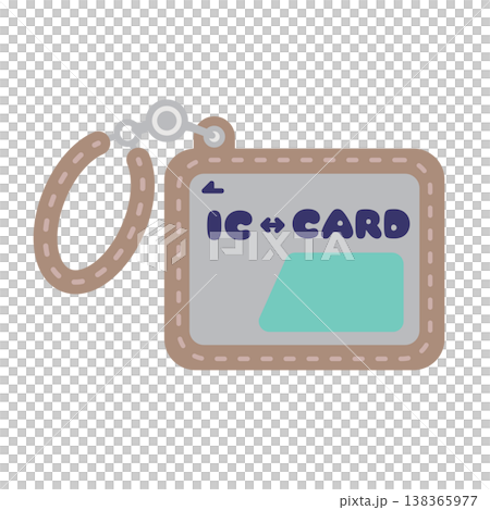 パスケースに入った交通系ICカードのイラスト 138365977