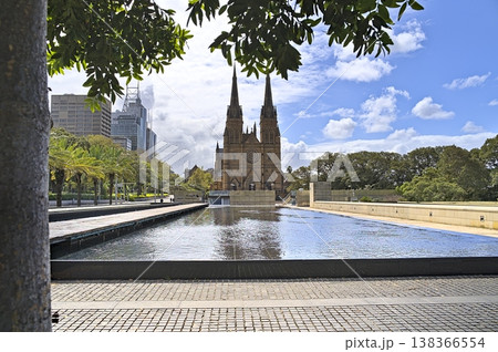 Saint Mary's Cathedral in Sydney during a sunny day 138366554