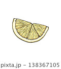 Sketch lemonade. Summer cold drinks, hand drawn yellow lemons slices and leaves. Glass of lemonade with ice vector illustration. Drink fruit lemonade graphic, juice and mint leaf 138367105