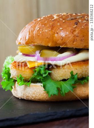 Chicken nugget burger Chicken nugget burger 138368212