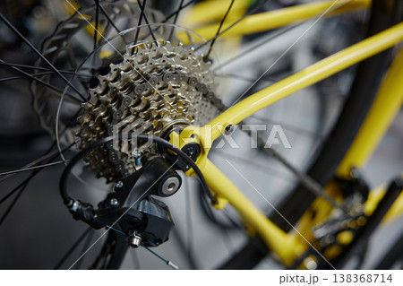 Detailed view of bicycle transmission system 138368714