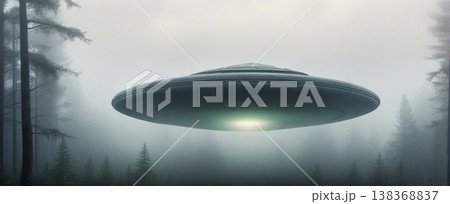 UFO, alien spaceship in the sky, invasion UFO, alien spaceship in the sky, invasion 138368837