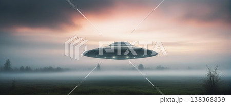 UFO, alien spaceship in the sky, invasion UFO, alien spaceship in the sky, invasion 138368839