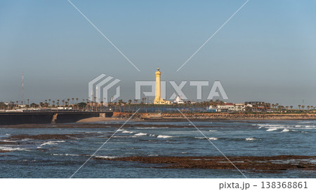 El Hank Lighthouse on the Rocky Coast of Casablanca 138368861
