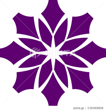 Abstract purple starburst pattern, geometric floral design, white background Abstract purple starburst pattern, geometric floral design, white background 138369808