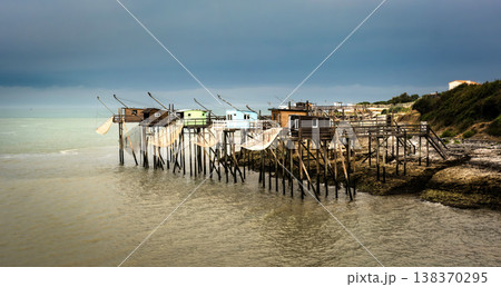 Traditional fisherman hut in french coast Traditional fisherman hut in french coast 138370295