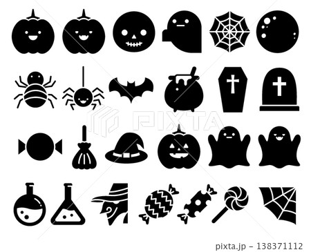Halloween Icon Set - Glyph Halloween Icon Set - Glyph 138371112