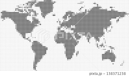 World map halftone dots background. Vector EPS 10 138371238