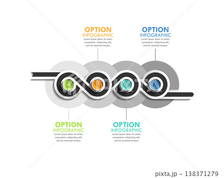 Business circle timeline banner. Modern business infographic. Infographic number options. Winding timeline. Web Design Element. Vector EPS 10 Business circle timeline banner. Modern business infographic. Infographic number options. Winding timeline. Web Design Element. Vector EPS 10 138371279